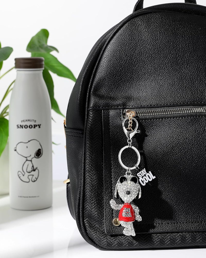 SALLY ROSE Snoopy Keychain Charms | Official License Pave Crystal Peanuts Bag Charm for Your Purse, Backpack - Image 2